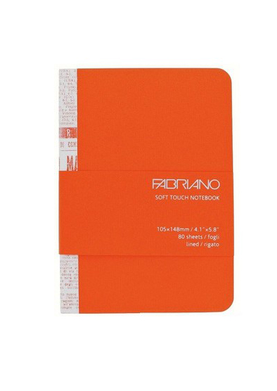 Fabriano Soft Touch Notebook A6, 80 Lined Sheets