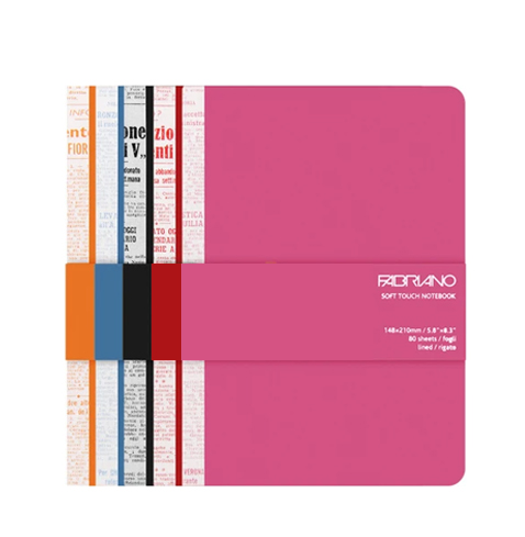 Fabriano Soft Touch Notebook A6, 80 Lined Sheets