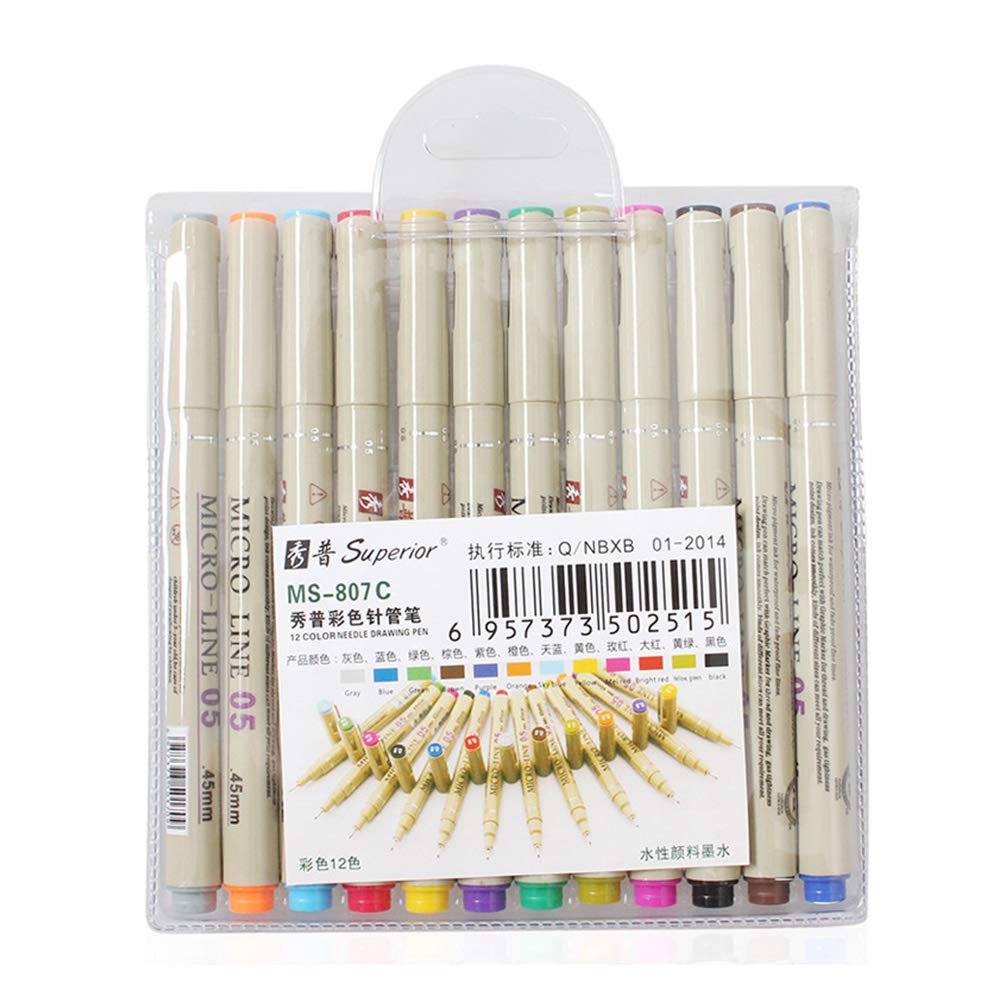 Micro-Line 05, Fineliner Pen Pack of 12 Colors