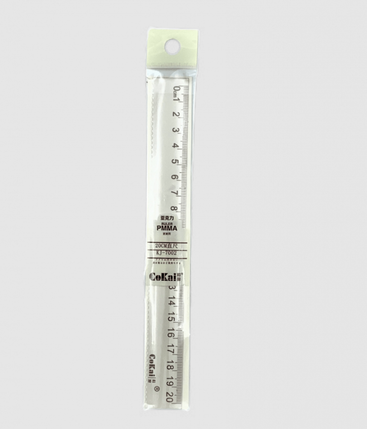 Ruler Plastic 20 cm with Wavy Frame