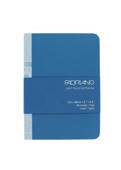 Fabriano Soft Touch Notebook A6, 80 Lined Sheets, Red