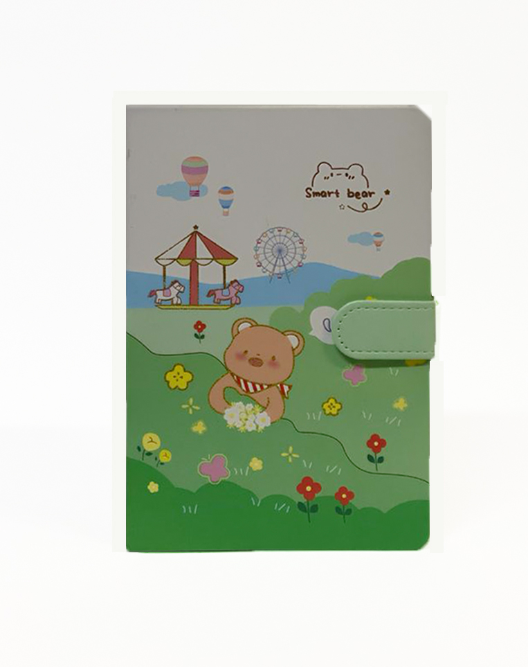 Notebook A5 Hardcover with Button, Smart Bear