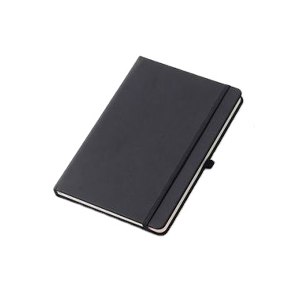 Notebook A5 Hardcover with Rubber, Black