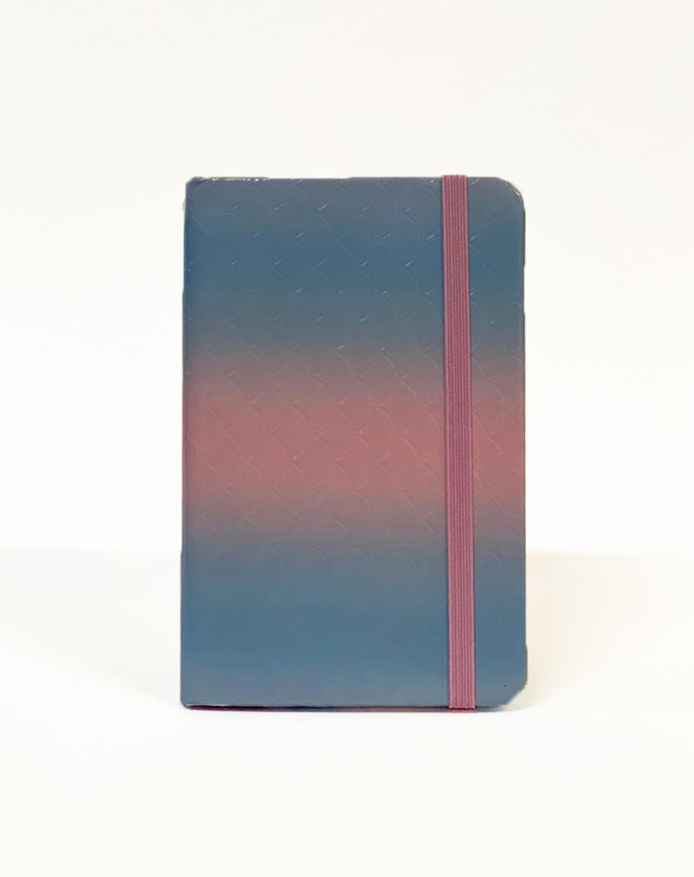 Notebook A6 Hardcover with Rubber, Pink Blue Gradient