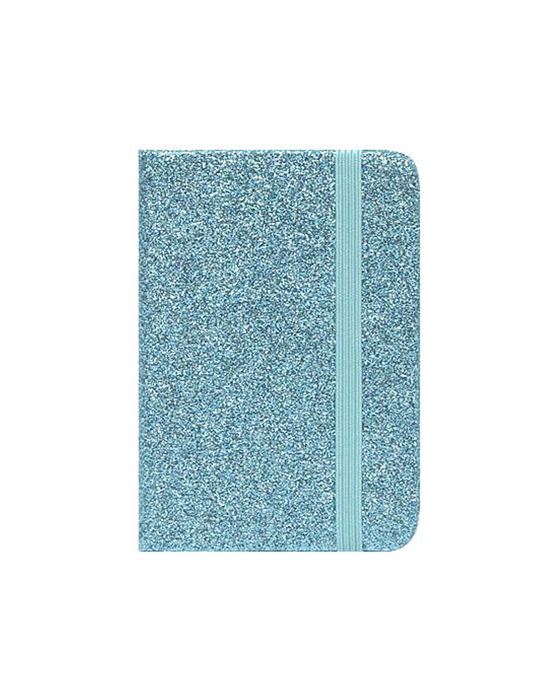 Notebook A6 Glitter Hardcover with Rubber, Blue