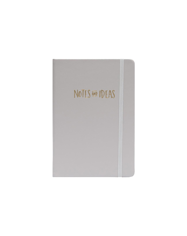 Notebook A7 Hardcover with Rubber, Notes and Ideas Grey