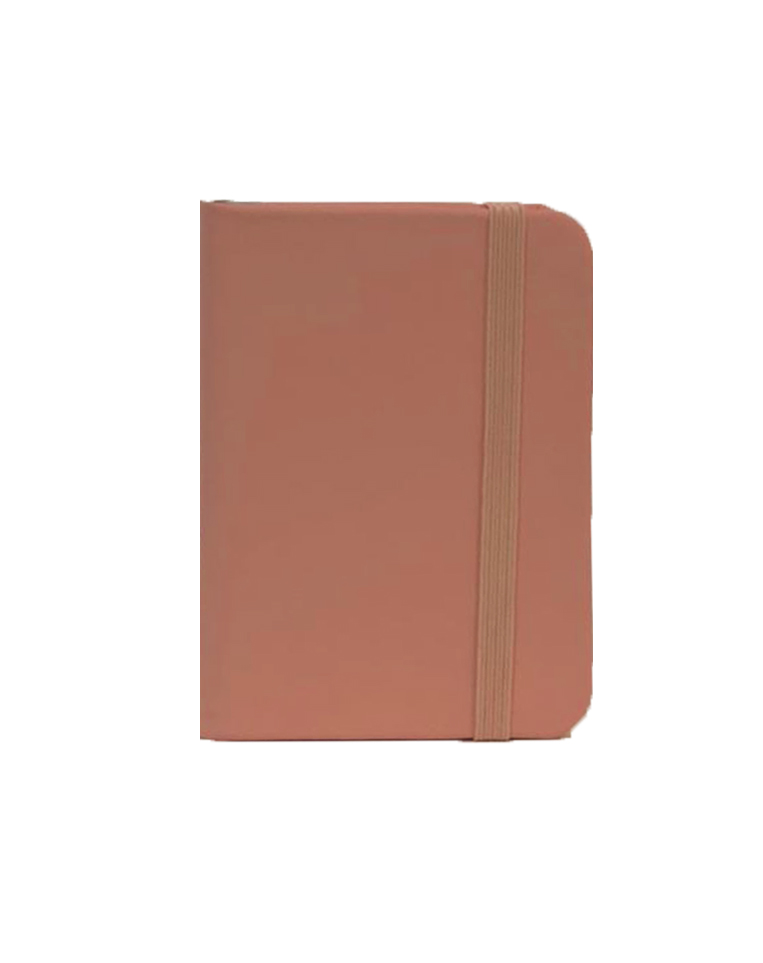 Notebook A7 Hardcover with Rubber, Salmon