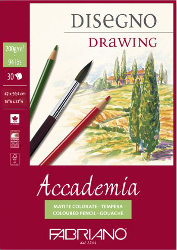 Fabriano Accademia Disegno Drawing book A2 30 sheets 200gm