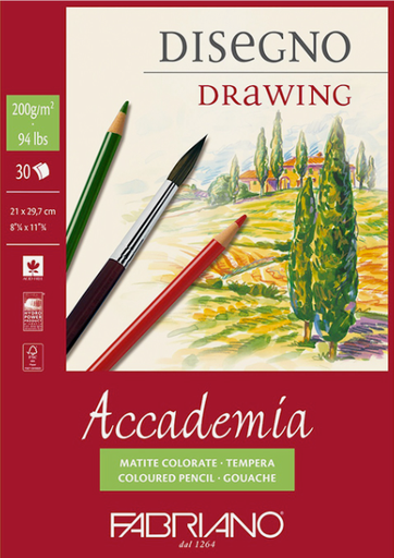 Fabriano Accademia Disegno Drawing book A4 30 sheets 200gm