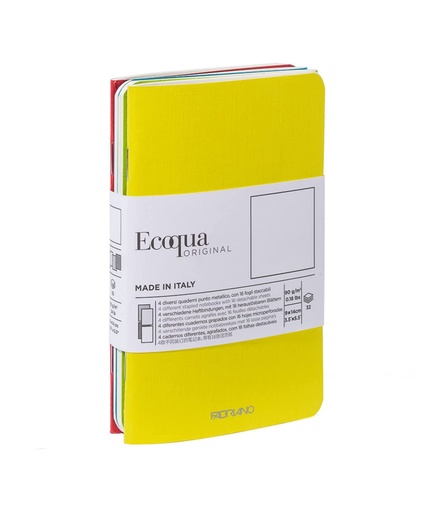 Fabriano Ecoqua Original Pocket-Sized Notebook, Blank Sheets, Spring Colors