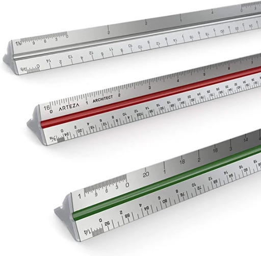 Ruler, Triangular Scale 30 cm