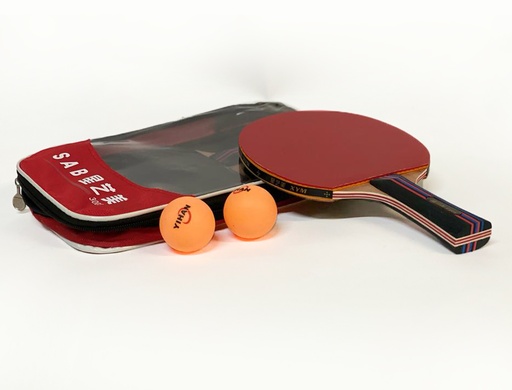 Table Tennis Racket Set (2 Rackets, 3 Balls)