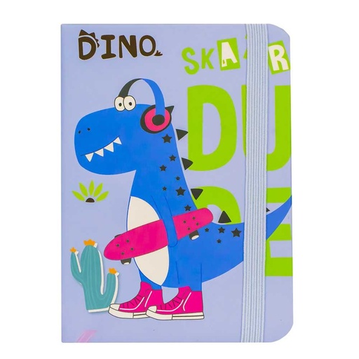 Notebook A5 Hardcover with Rubber, Dino