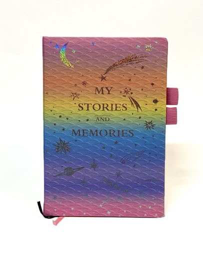 Notebook A5 Hardcover with Rubber, My Stories and Memories