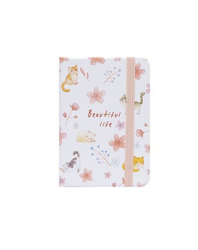 Notebook A7 Hardcover with Rubber, Beautiful Life