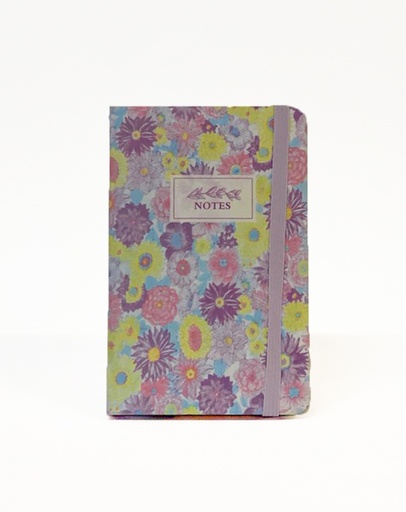 Notebook A6 Hardcover with Rubber, Flowers