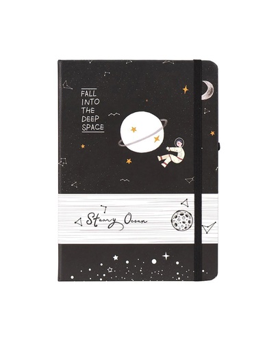 Notebook A6 Hardcover with Rubber, Starry Ocean