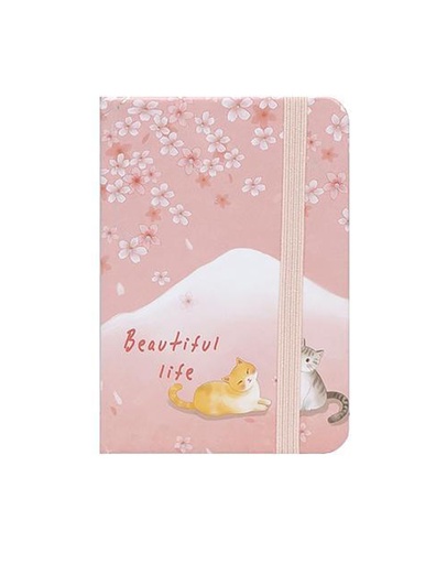 Notebook A6 Hardcover with Rubber, Beautiful Life