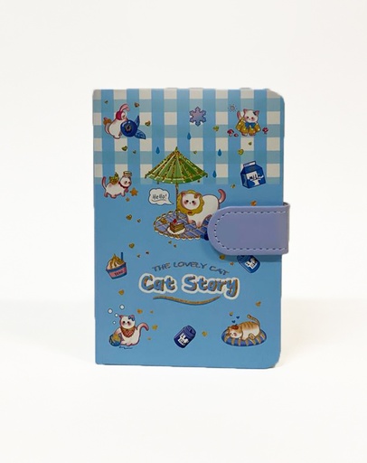 Notebook A6 Hardcover with Magnetic Clip, Cat Story