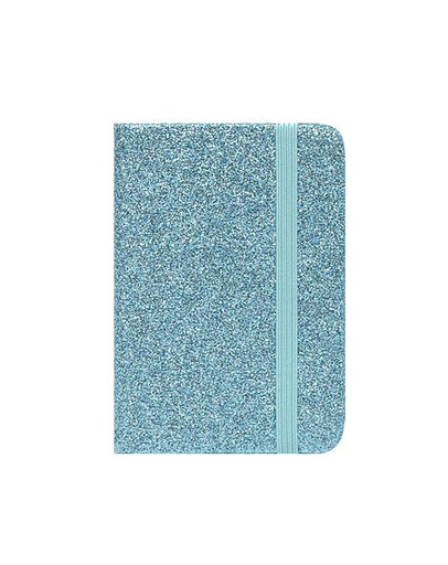 Notebook A6 Glitter Hardcover with Rubber, Blue