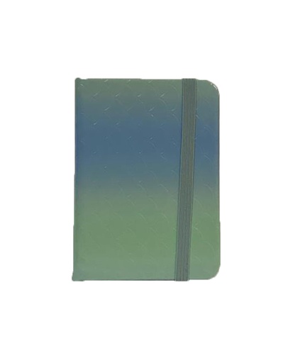 Notebook A7 Hardcover with Rubber, Green Blue Gradient