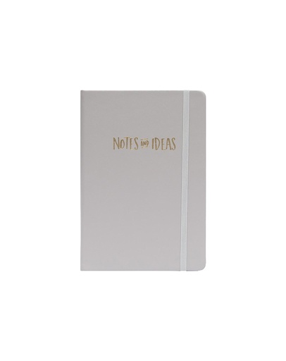 Notebook A7 Hardcover with Rubber, Notes and Ideas Grey