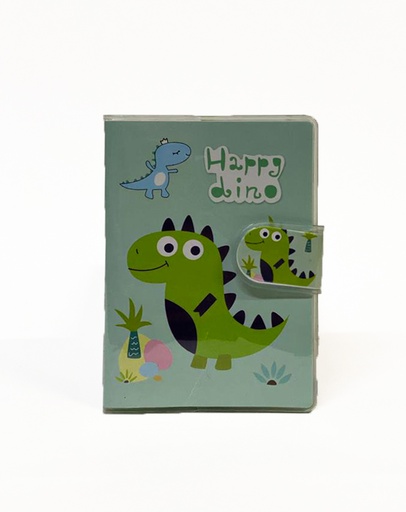 Notebook A7 Plastic Cover, Happy Dino